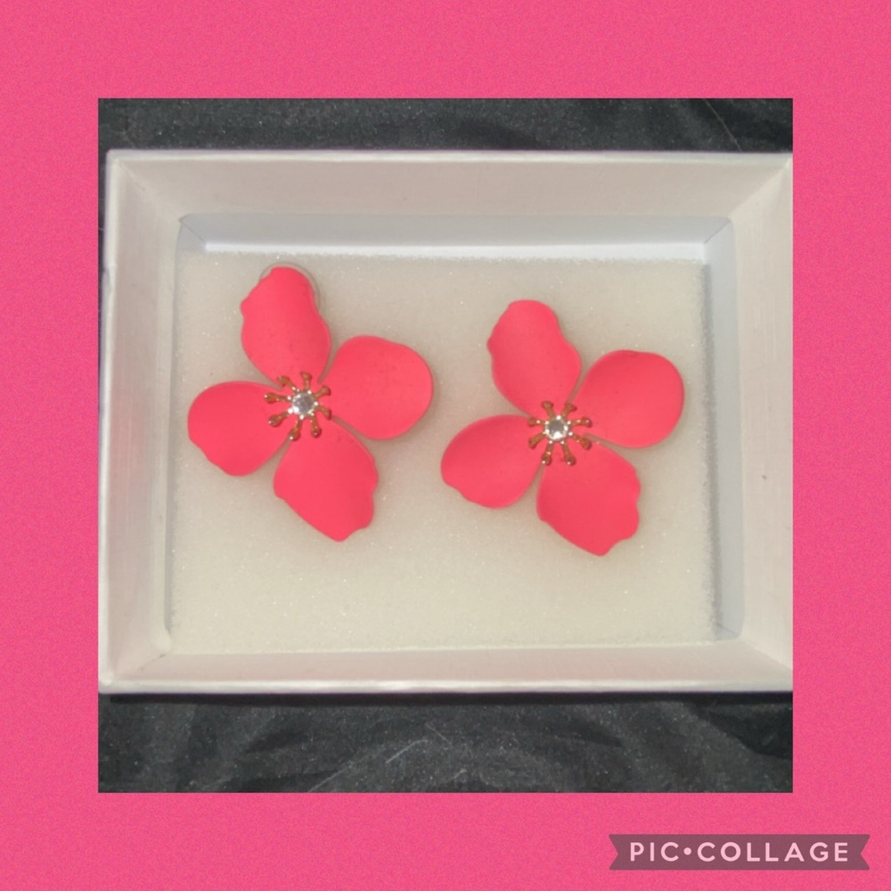 Pink Flower Earrings